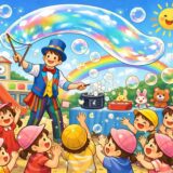 幼稚園や保育園に出張してくれるシャボン玉ショー