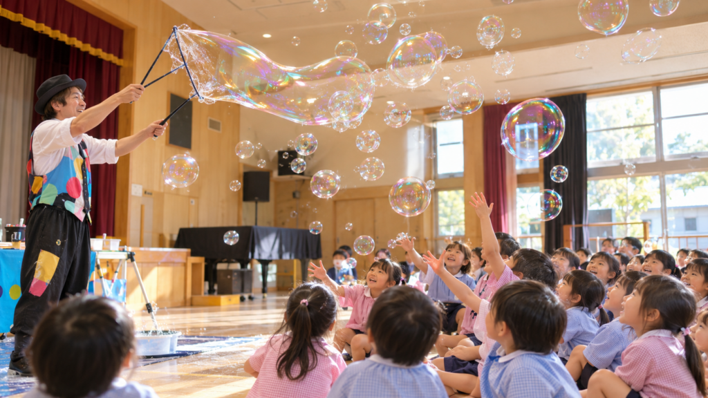 子ども向け出張シャボン玉ショー